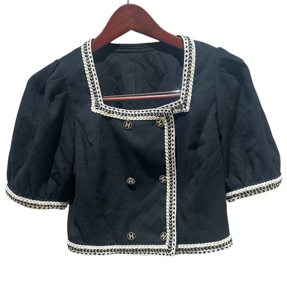 Ochirly Blazer Jacket Top Black Size L - Picture 1 of 10
